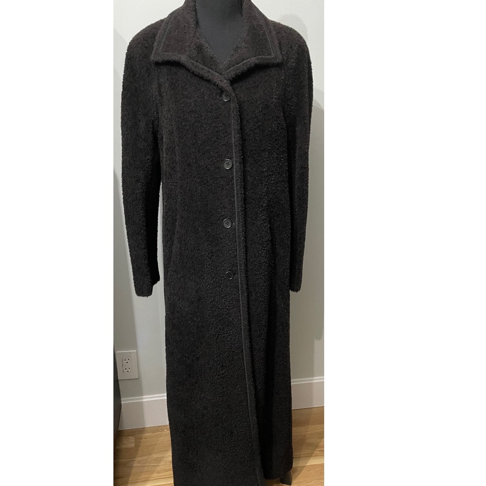 VTG NWOT Steve By Searle Chocolate Brown Wool /Alpaca Full Length Coat - Size 6